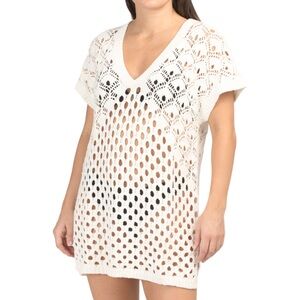 Women’s Crochet Cover-Up Tunic in Cream